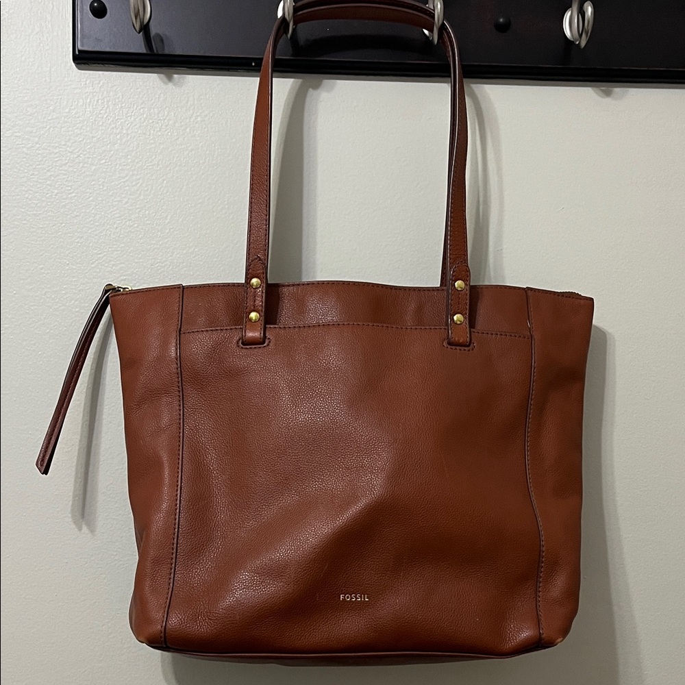 Fossil Tan Leather Shoulder Bag